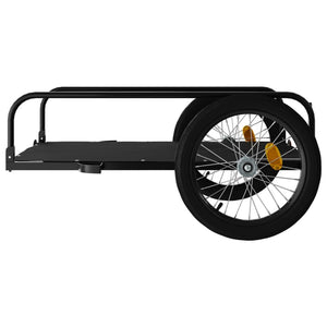 Rimorchio da Bici da Carico Nero 135x70x37 cm in Ferro 94203