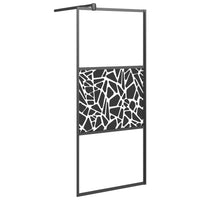 Parete Doccia Walk in Mensola Nera 80x195cm Vetro ESG Alluminio 3185452