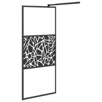 Parete Doccia Walk in Mensola Nera 80x195cm Vetro ESG Alluminio 3185452