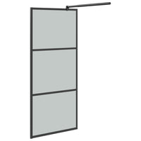 Parete Doccia Walk in Mensola Nera 80x195cm Vetro ESG Alluminio 3185454