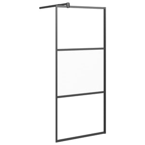 Parete Doccia Walk in Mensola Nera 90x195cm Vetro ESG Alluminio 3185462