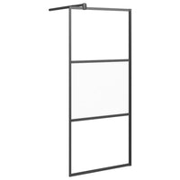 Parete Doccia Walk in Mensola Nera 90x195cm Vetro ESG Alluminio 3185462