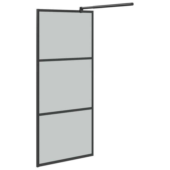 Parete Doccia Walk in Mensola Nera 90x195cm Vetro ESG Alluminio 3185466