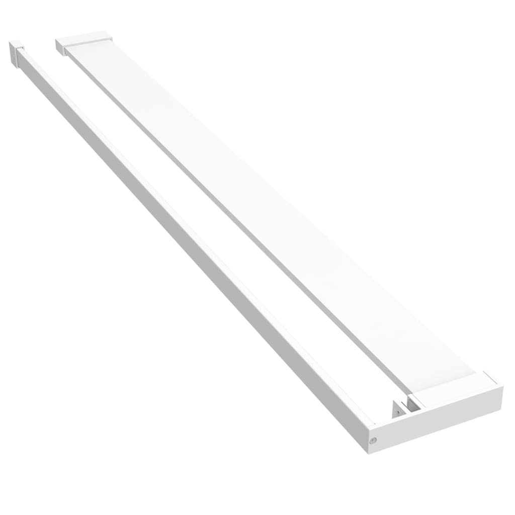 Parete Doccia con Mensola Bianco 90x195cm Vetro ESG e Alluminio 3185508