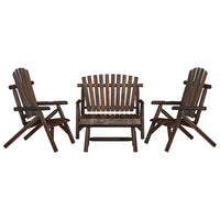 Set Divani da Giardino 4 pz in Legno Massello di Abete 3185514