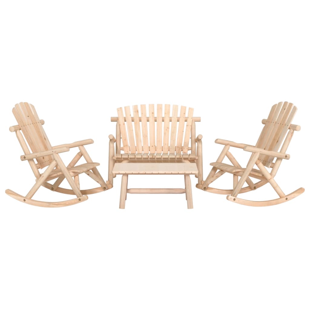 Set Divani da Giardino 4 pz in Legno Massello di Abete 3185525