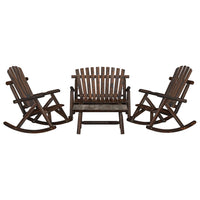 Set Divani da Giardino 4 pz in Legno Massello di Abete 3185526