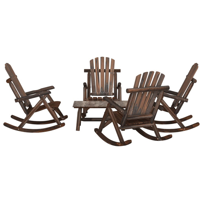 Set Divani da Giardino 5 pz in Legno Massello di Abete 3185532