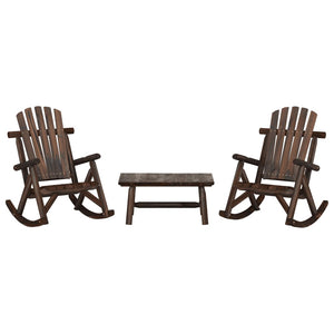 Set Divani da Giardino 3 pz in Legno Massello di Abete 3185534