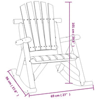 Set Divani da Giardino 3 pz in Legno Massello di Abete 3185534