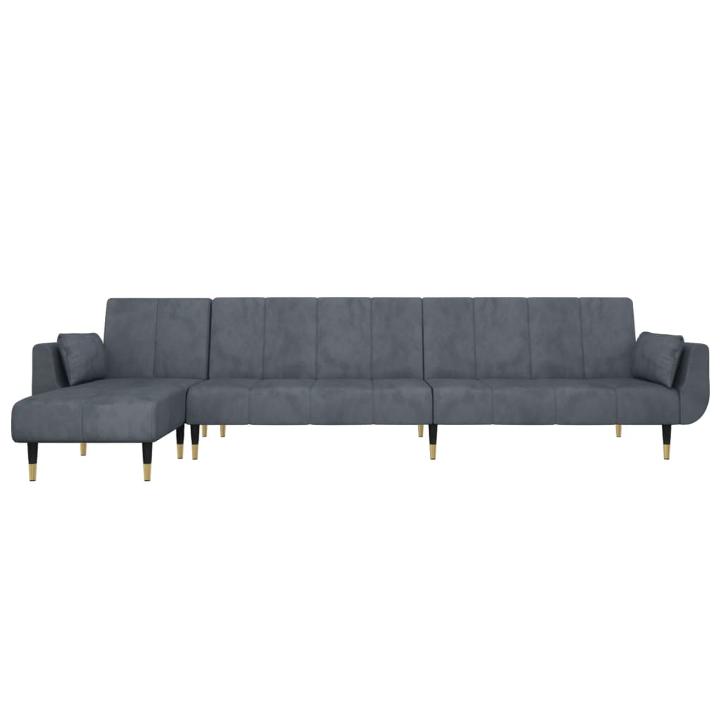 Divano Letto a L Grigio Scuro 275x140x70 cm in Vellutocod mxl 117961