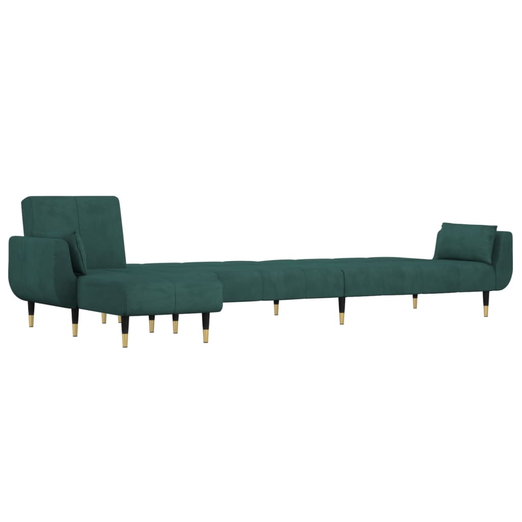 Divano Letto a L Verde Scuro 275x140x70 cm in Velluto 3157208