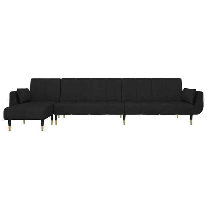 Divano Letto a L Nero 275x140x70 cm in Vellutocod mxl 94032