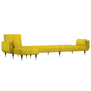 Divano Letto a L Giallo 275x140x70 cm in Velluto 3157210