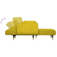 Divano Letto a L Giallo 275x140x70 cm in Velluto 3157210