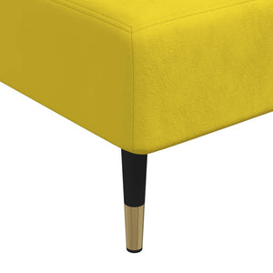 Divano Letto a L Giallo 279x140x70 cm in Velluto 3157219