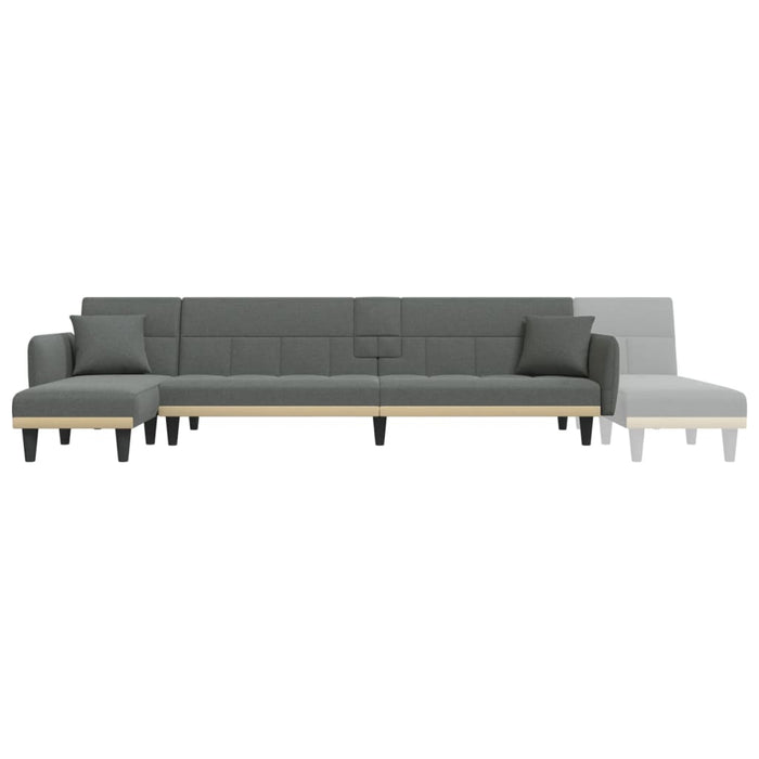 Divano Letto a L Grigio Scuro 275x140x70 cm in Tessuto 3157230