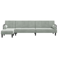 Divano Letto a L Grigio Chiaro 260x140x70 cm in Vellutocod mxl 94038