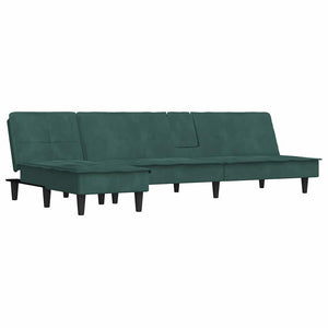 Divano Letto a L Verde Scuro 255x140x70 cm in Velluto 3157262