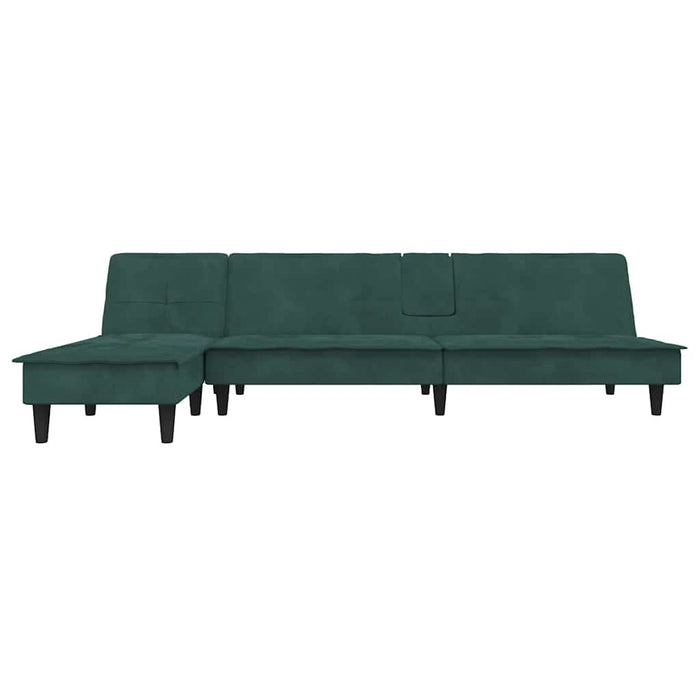 Divano Letto a L Verde Scuro 255x140x70 cm in Velluto 3157262