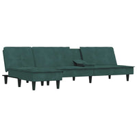 Divano Letto a L Verde Scuro 255x140x70 cm in Velluto 3157262