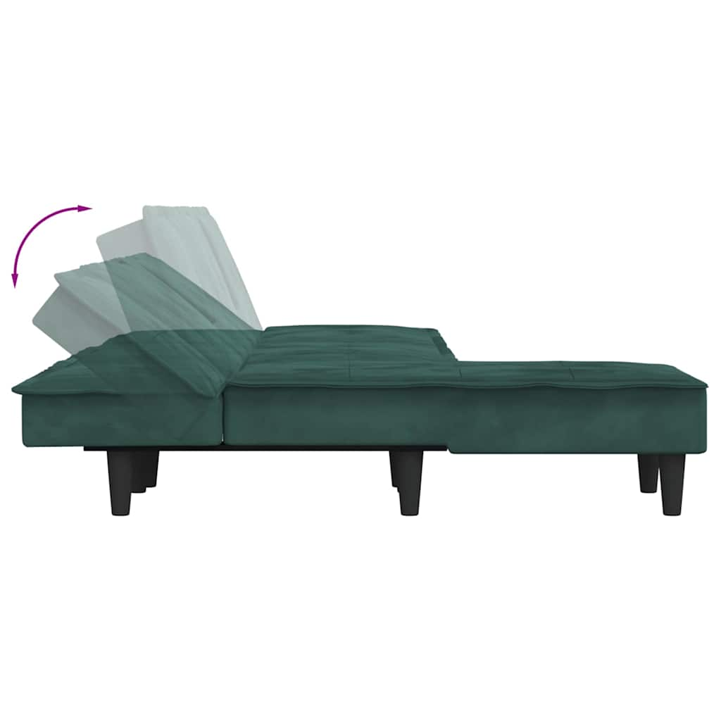 Divano Letto a L Verde Scuro 255x140x70 cm in Velluto 3157262