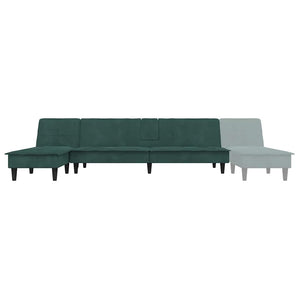 Divano Letto a L Verde Scuro 255x140x70 cm in Velluto 3157262