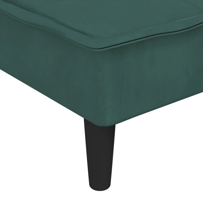 Divano Letto a L Verde Scuro 255x140x70 cm in Velluto 3157262