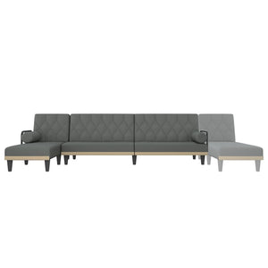 Divano Letto a L Grigio Scuro 260x140x70 cm in Tessuto 3157273