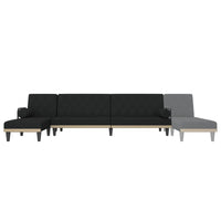 Divano Letto a L Nero 260x140x70 cm in Tessuto 3157274