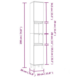 Set di Mobili da Bagno 3 pz Grigio Cemento in Legno Multistrato 3185539