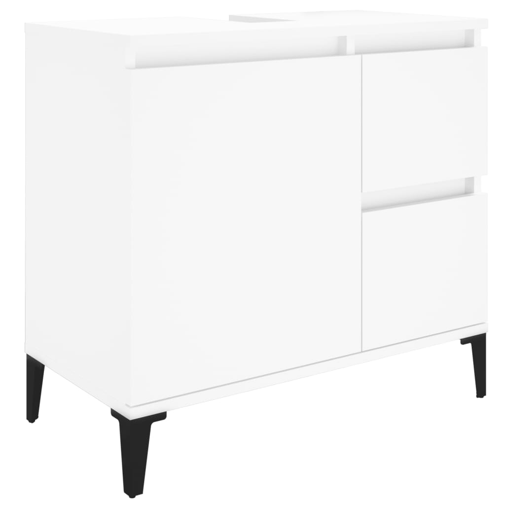 Set di Mobili da Bagno 3 pz Bianco in Legno Multistrato 3185543