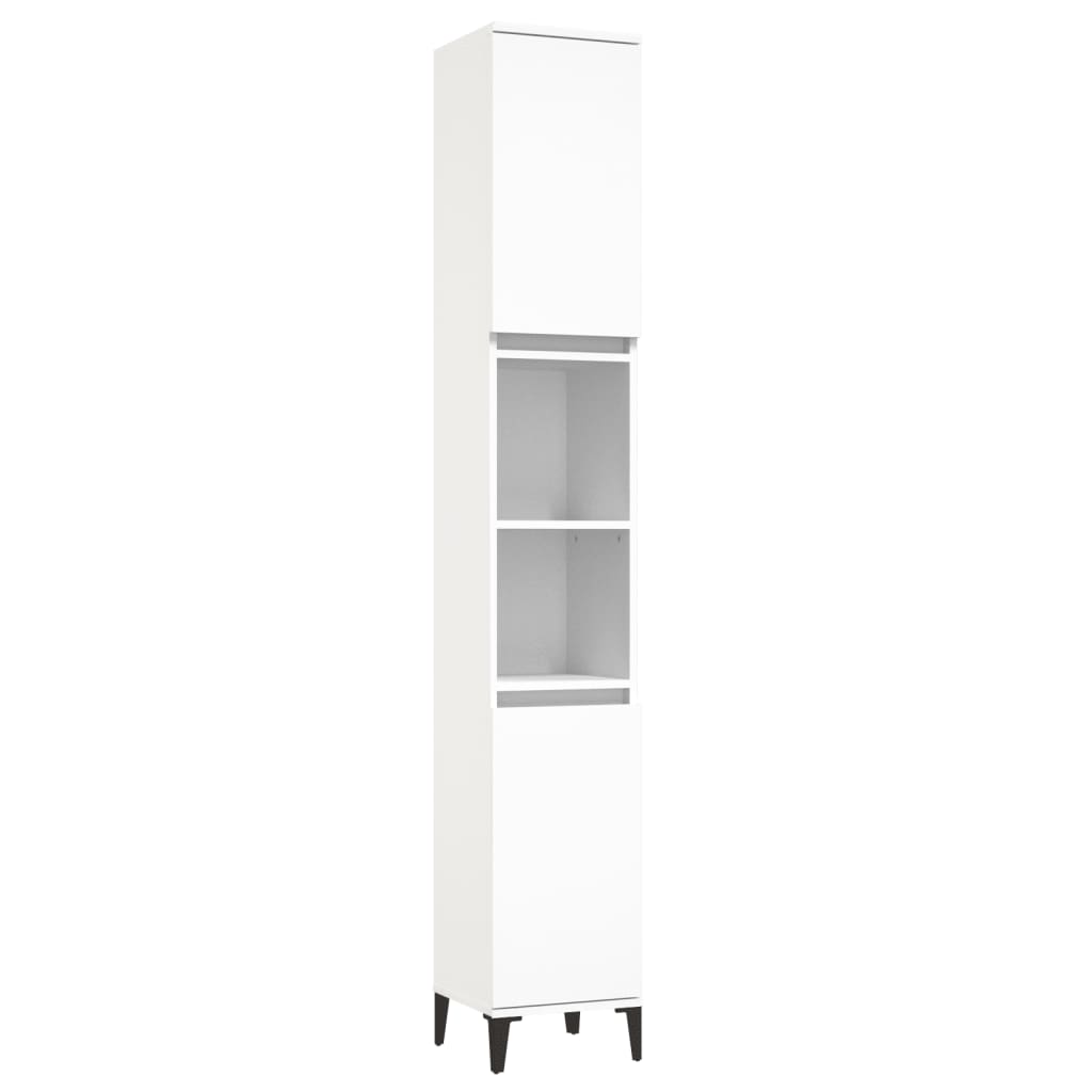 Set di Mobili da Bagno 3 pz Bianco in Legno Multistrato 3185543