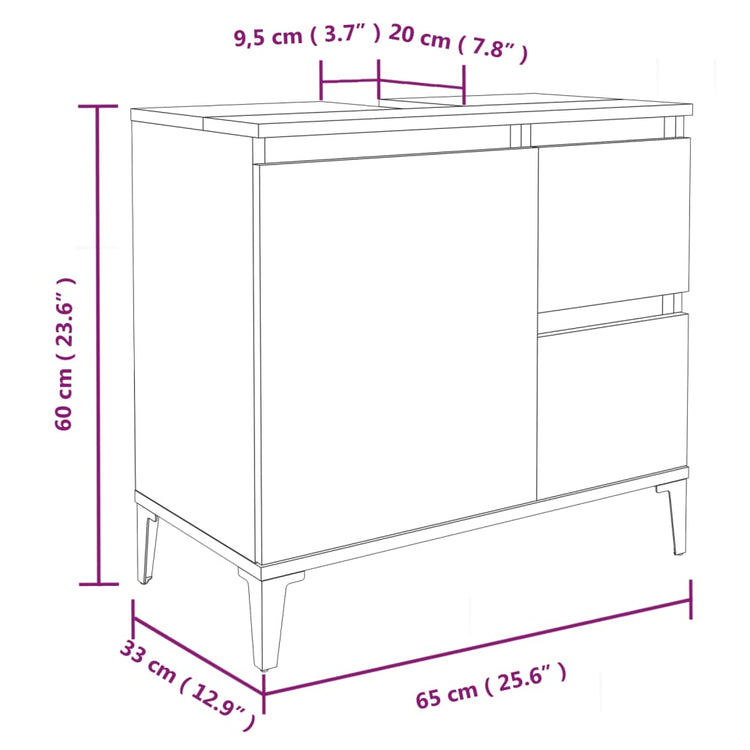 Set di Mobili da Bagno 3 pz Bianco in Legno Multistrato 3185543