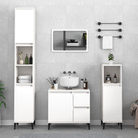 Set di Mobili da Bagno 3 pz Bianco in Legno Multistrato 3185543