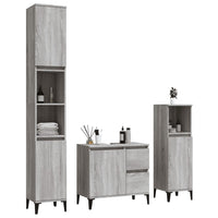 Set Mobili da Bagno 3 pz Grigio Sonoma in Legno Multistratocod mxl 125275