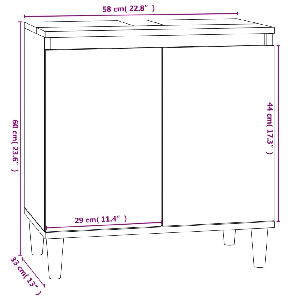 Set Mobili da Bagno 3 pz Grigio Sonoma in Legno Multistrato 3185587