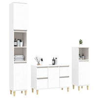 Set Mobili da Bagno 3 pz Bianco in Legno Multistrato 3185597