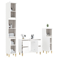 Set Mobili da Bagno 3 pz Bianco in Legno Multistrato 3185597