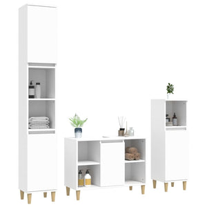 Set Mobili da Bagno 3 pz Bianco in Legno Multistrato 3185613