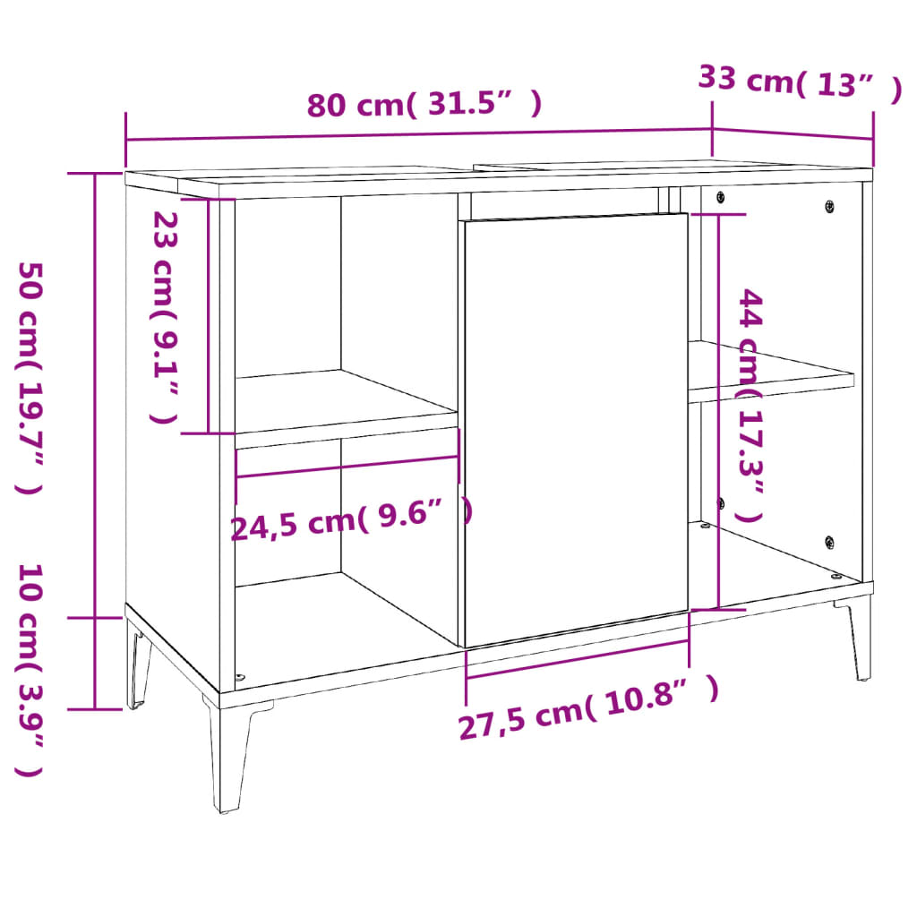 Set Mobili da Bagno 3 pz Nero in Legno Multistrato 3185622