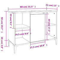 Set Mobili da Bagno 3 pz Grigio Cemento in Legno Multistrato 3185625