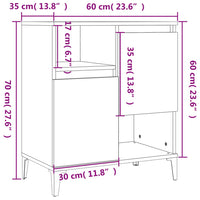 Credenze 2pz Rovere Marrone 60x35x70 cm in Legno Multistrato 3185734