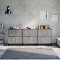 Credenze 3pz Grigio Sonoma 60x35x70 cm in Legno Multistrato 3185781