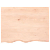 Piano Bagno 80x60x2 cm in Legno Massello Non Trattato 3156026