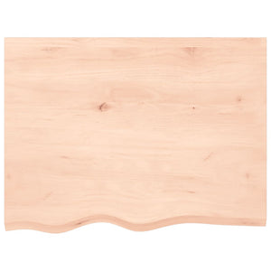 Piano Bagno 80x60x4 cm in Legno Massello Non Trattato 3156027