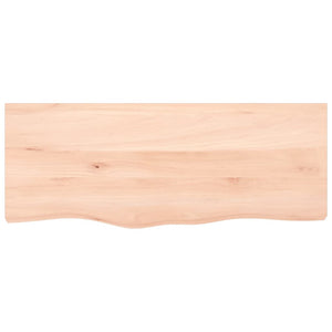 Piano Bagno 100x40x2 cm in Legno Massello Non Trattato 3156032