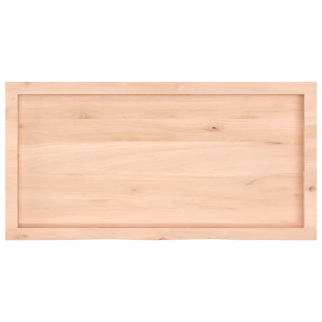 Piano Bagno 100x50x6 cm in Legno Massello Non Trattato 3156037