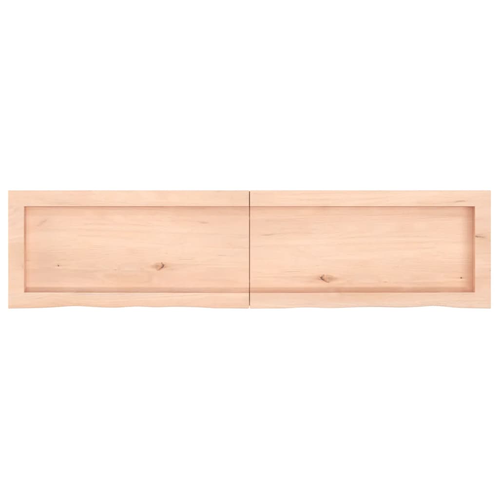 Piano Bagno 120x30x(2-4) cm in Legno Massello Non Trattato 3156041