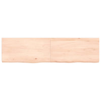 Piano Bagno 120x30x6 cm in Legno Massello Non Trattato 3156042